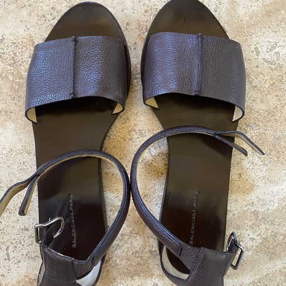 Balenciaga Women's Dark Brown Sandals - Picture 1 of 4